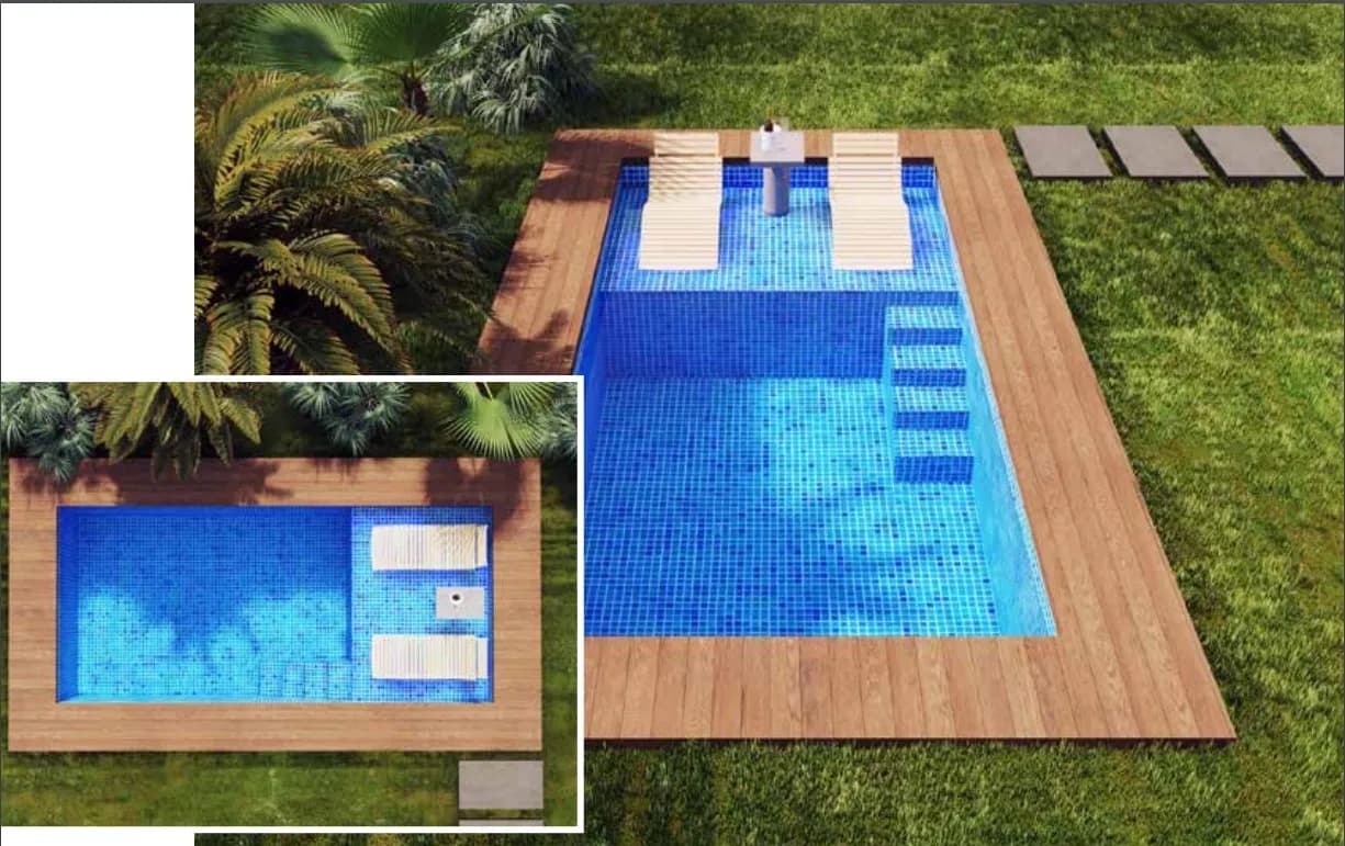 Piscina de concreto personalizada con sistema de filtrado moderno